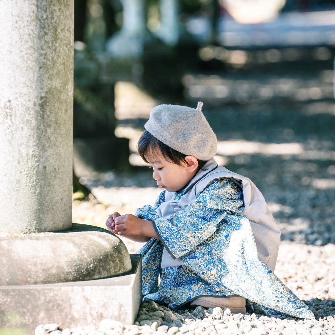 3歳 男の子 レンタル着物「10泊11日」753(Blueリバティ)