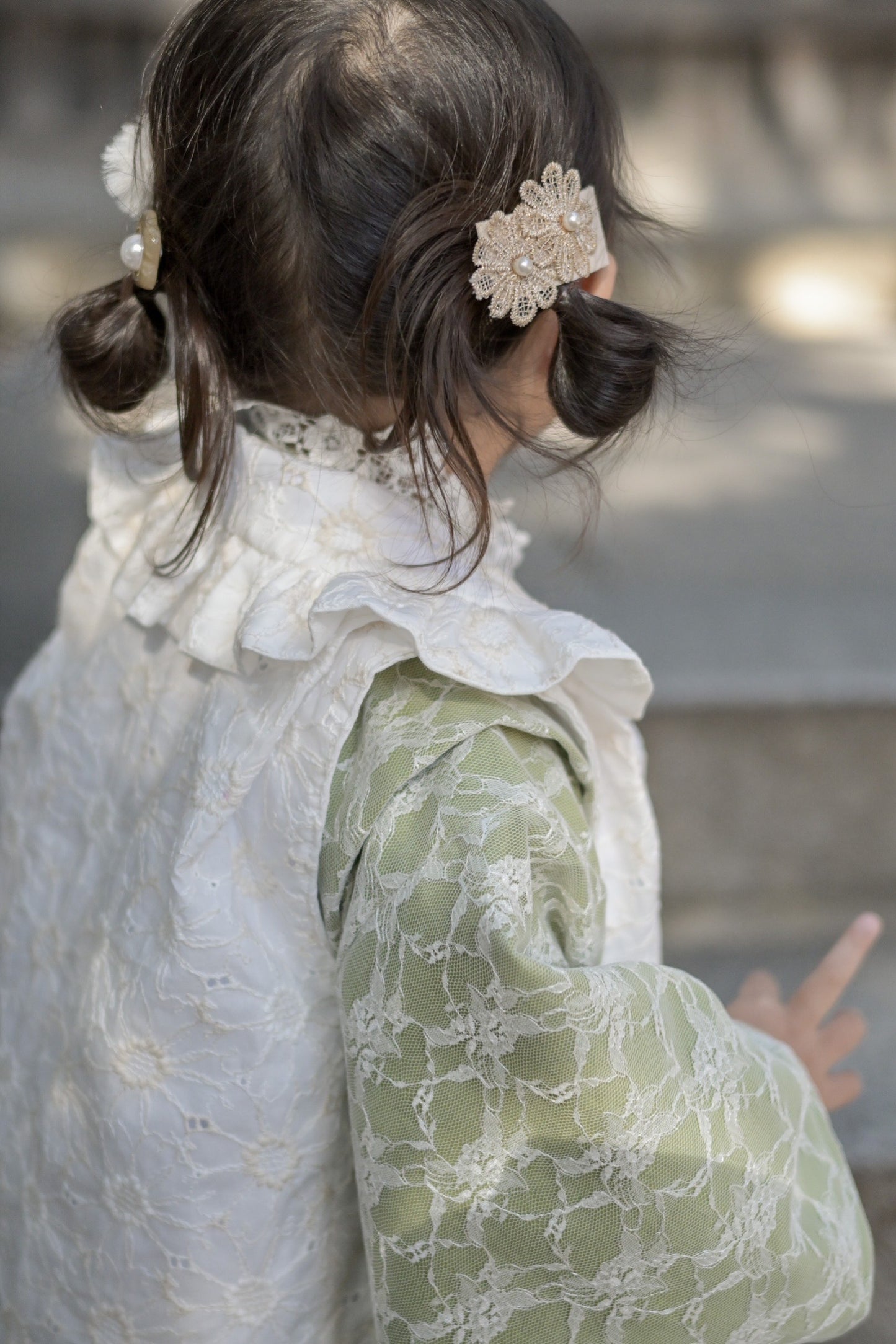 3歳 女の子 七五三着物&リバーシブル被布「Whiteレース」