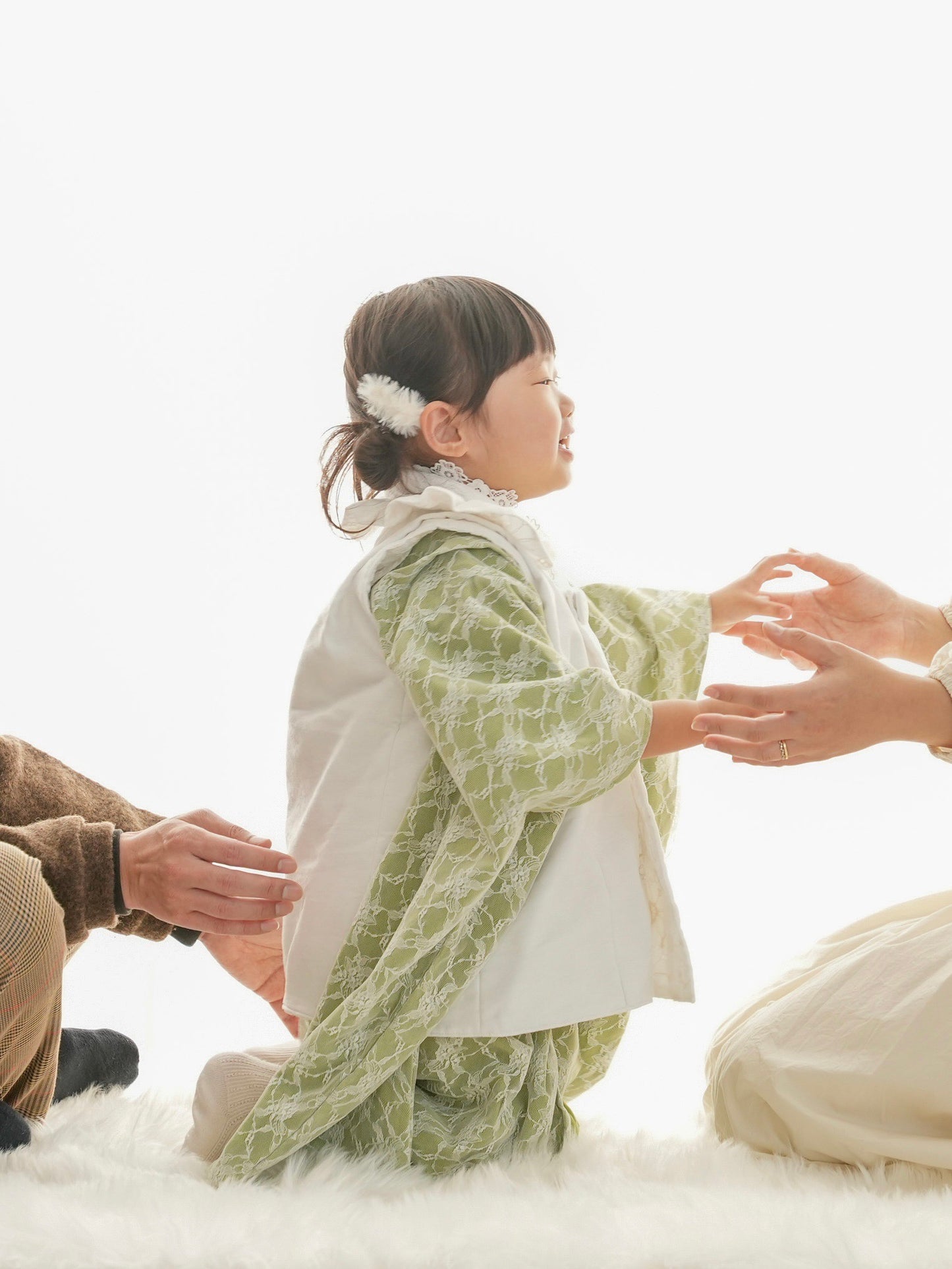 お花レース 七五三着物&リバーシブル被布 3歳 女の子 キッズ 子供用753