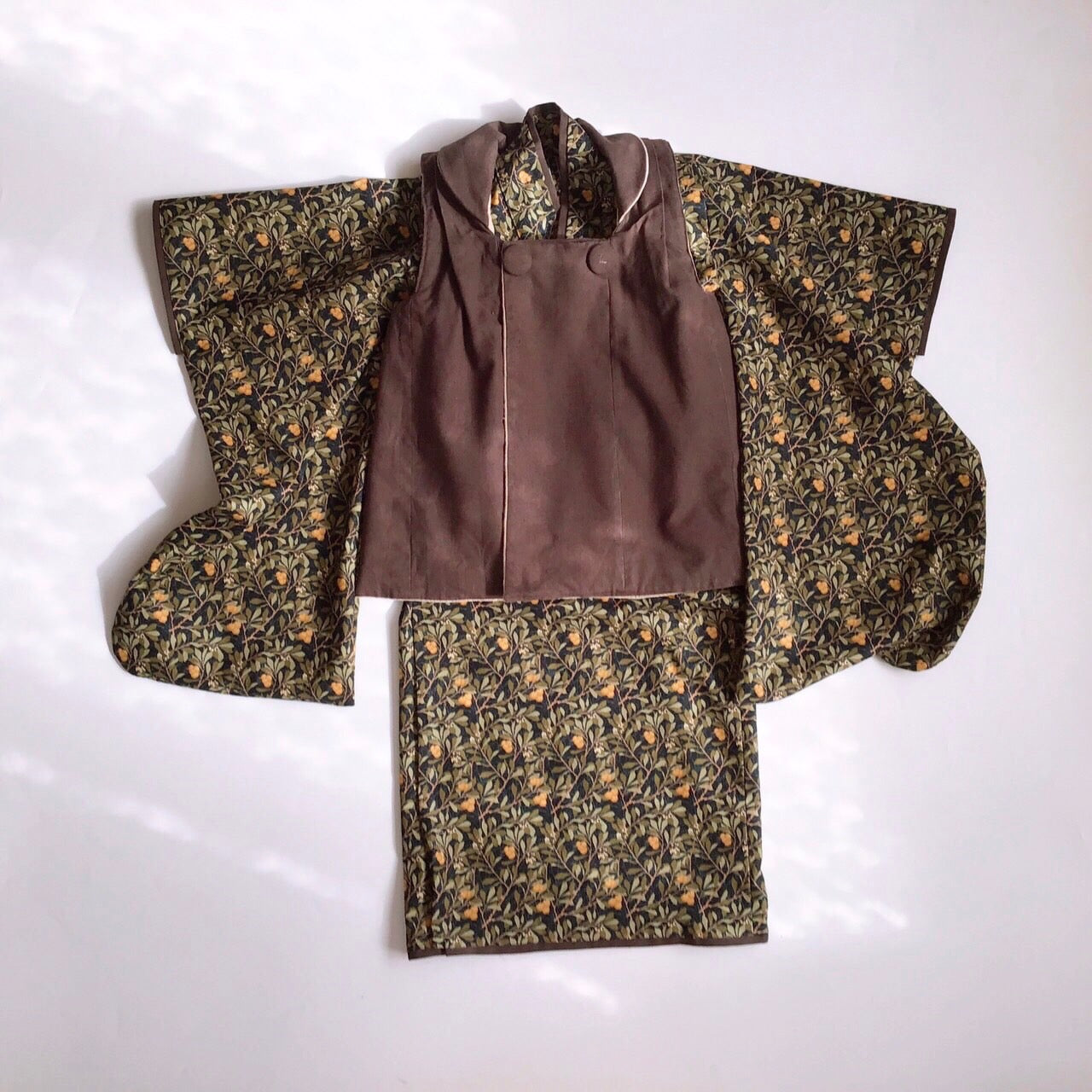 3歳 男の子 レンタル着物「10泊11日」753 リバーシブル被布(Blackモリス)