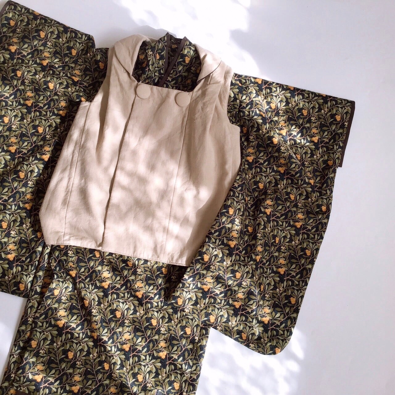 3歳 男の子 レンタル着物「10泊11日」753 リバーシブル被布(Blackモリス)