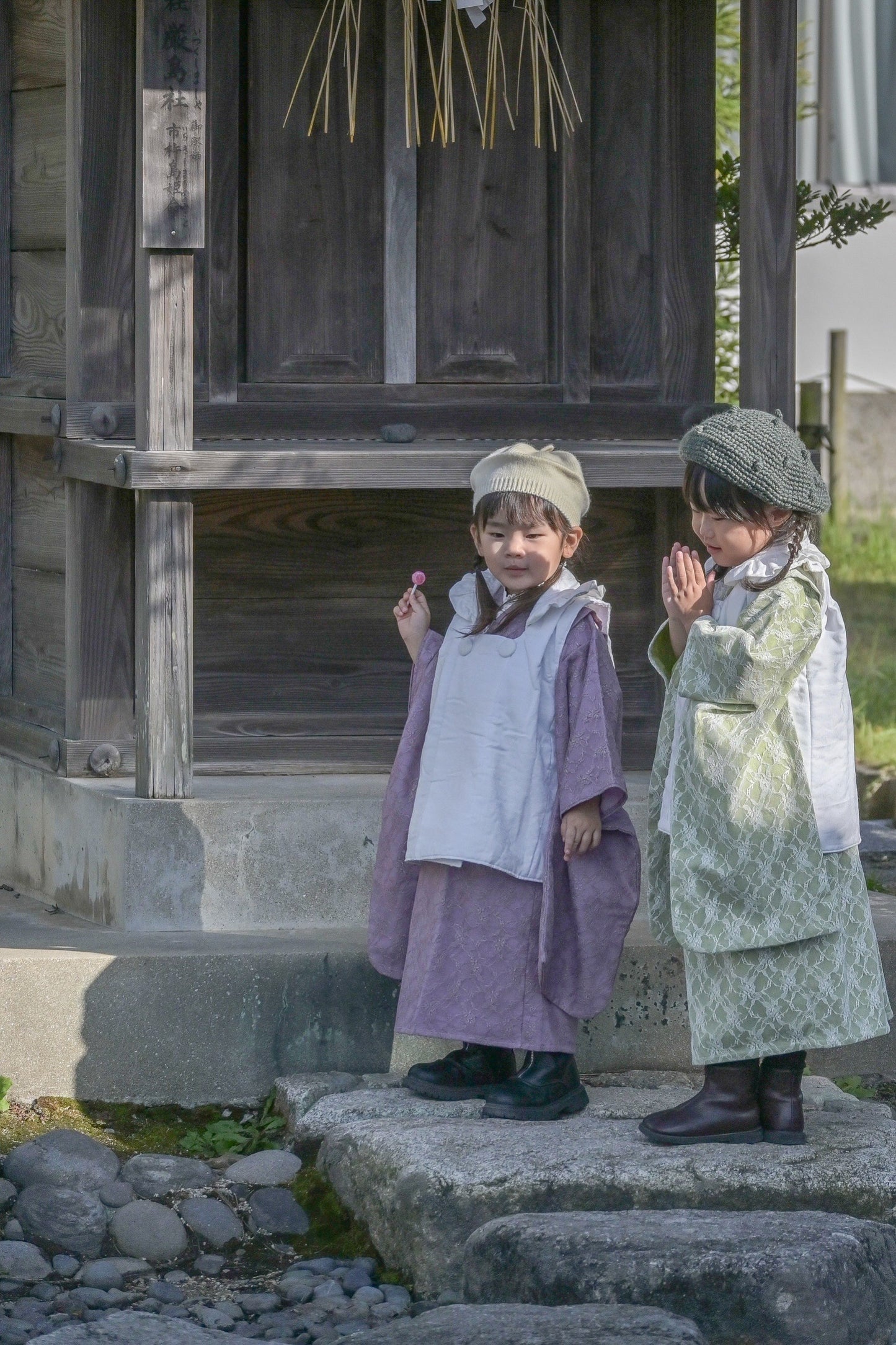 3歳 女の子 七五三着物&リバーシブル被布「Whiteレース」