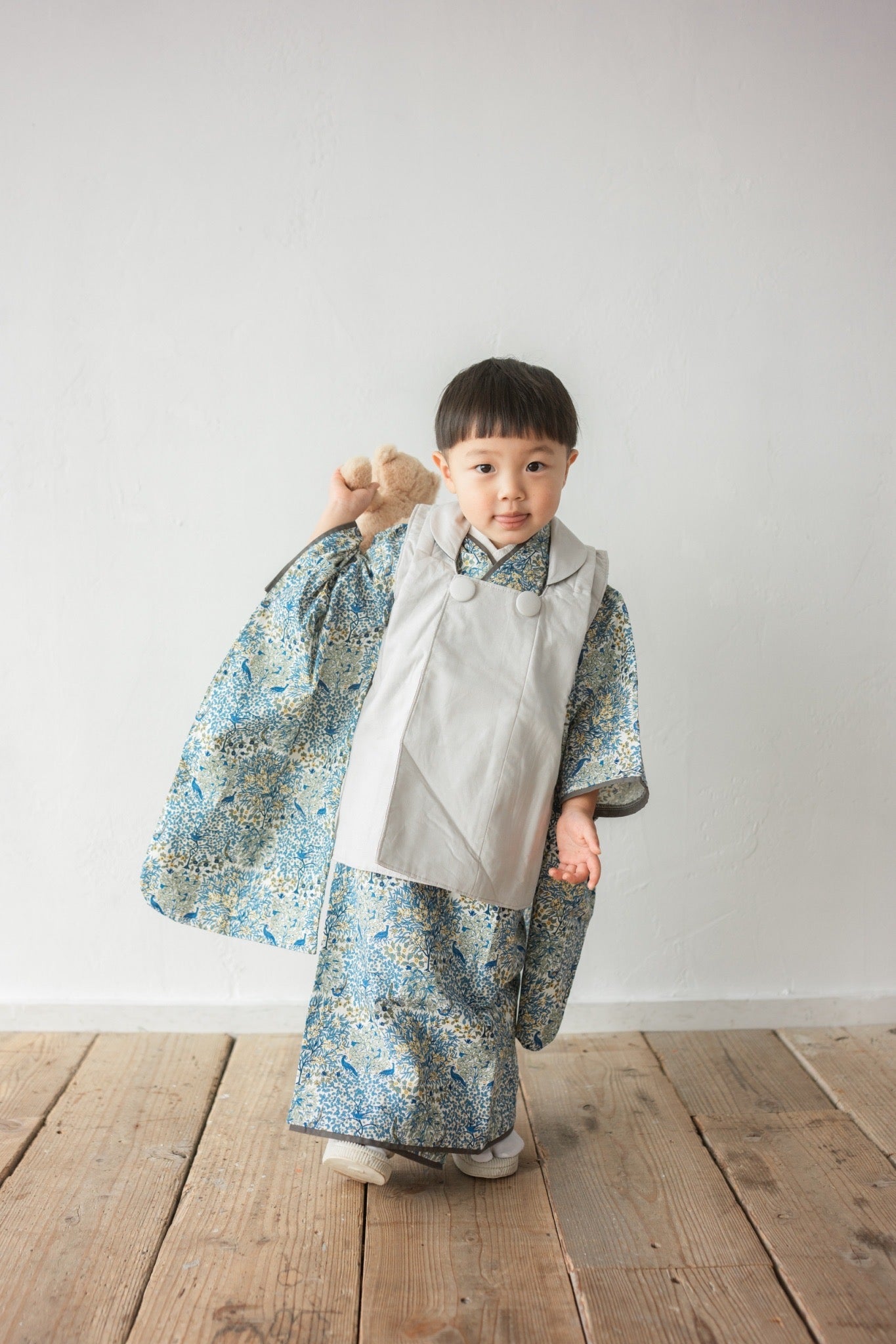 3歳 男の子 レンタル着物「10泊11日」753(Blueリバティ)