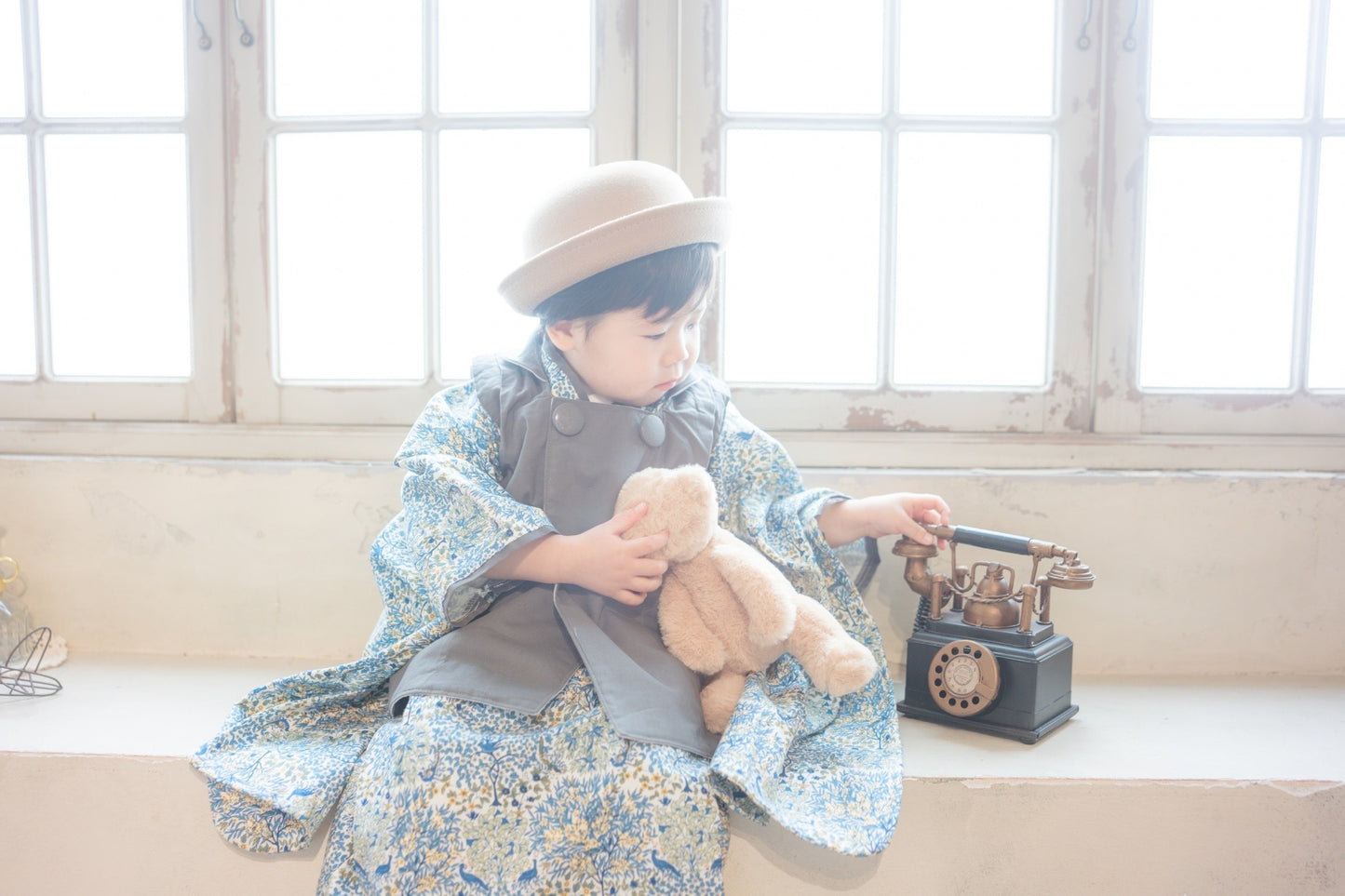 3歳 男の子 レンタル着物「10泊11日」753(Blueリバティ)