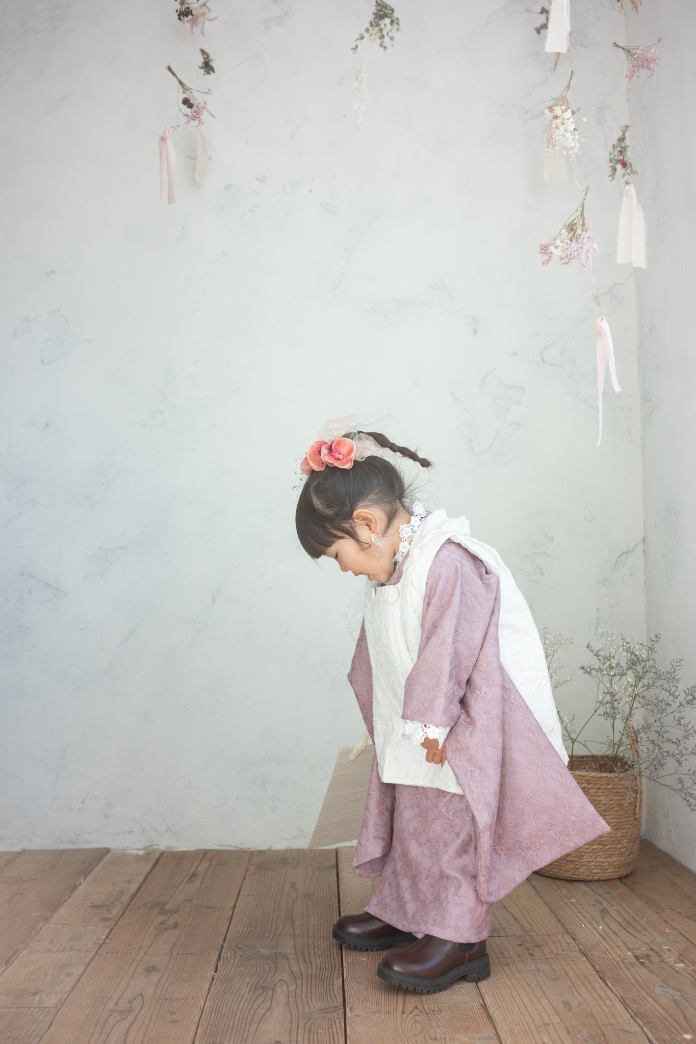 お花レース 七五三着物&リバーシブル被布 3歳 女の子 キッズ 子供用753