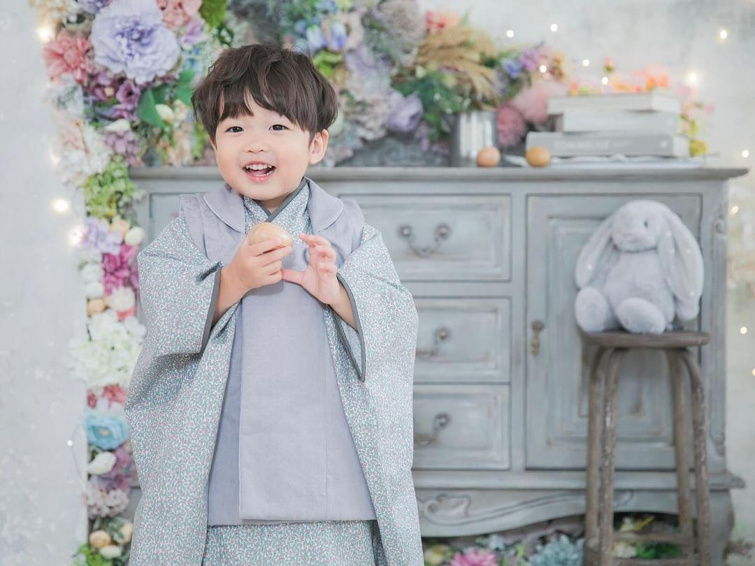 3歳 男の子 レンタル着物「10泊11日」753(Greyリバティ)