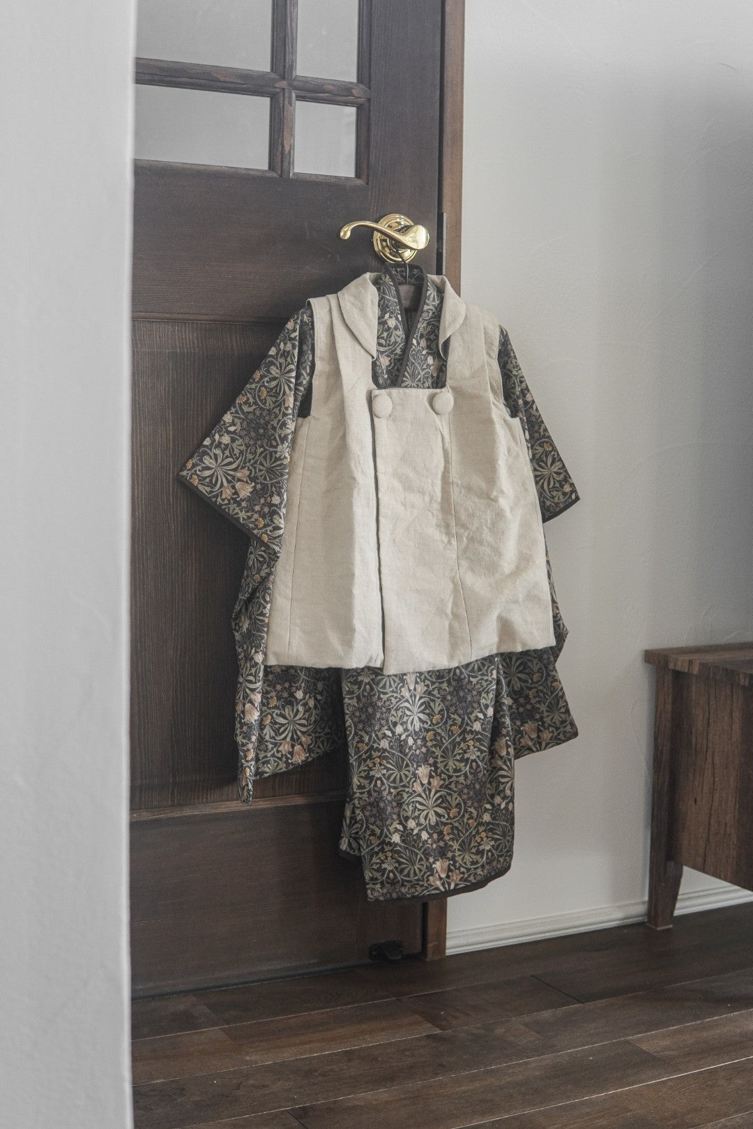 (erika様専用) 3歳 5歳 男の子 レンタル着物「10泊11日」753 リバーシブル被布(Brownモリス)