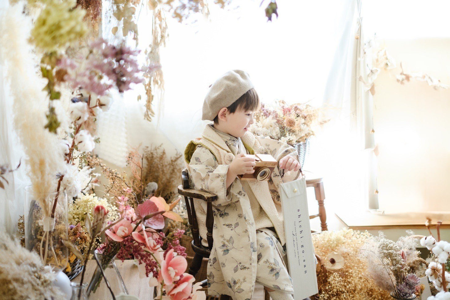 3歳 男の子 レンタル着物「10泊11日」753(北欧ボタニカル)