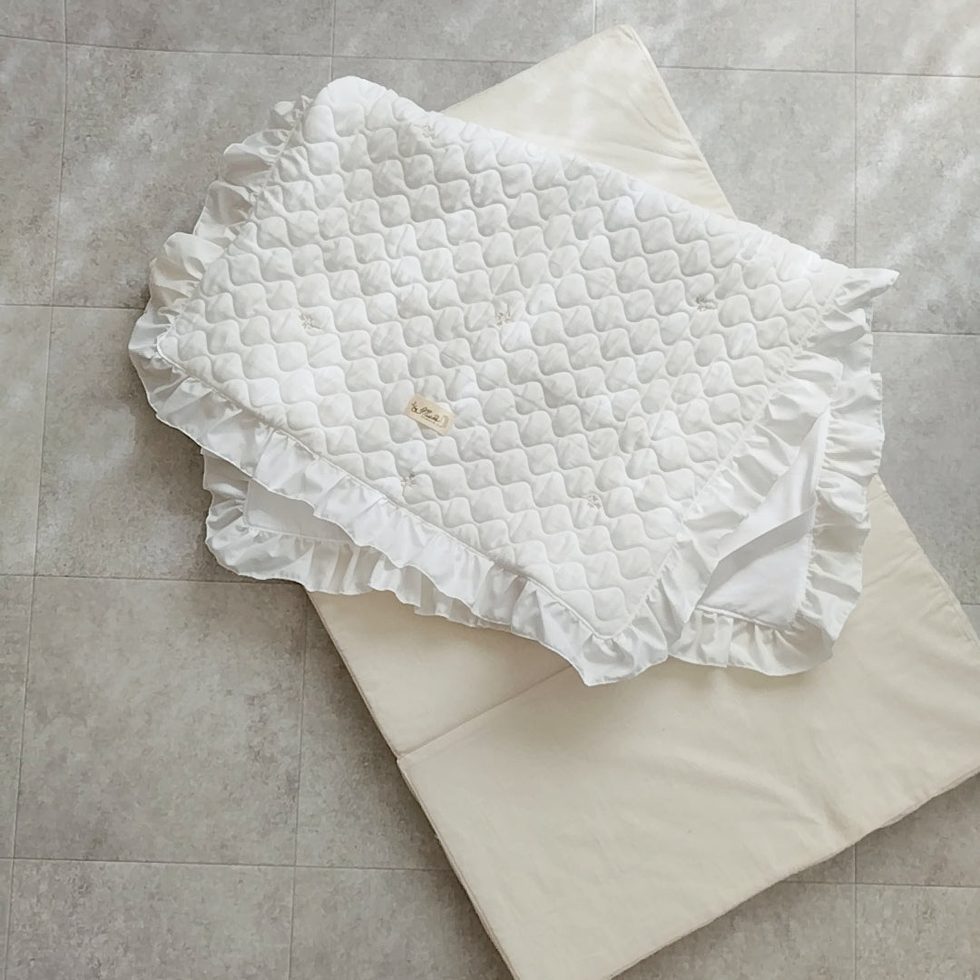 天然素材 キルトガーゼ ベビー布団 折りたたみ コンパクト 出産 里帰り 持ち運び ピクニック 保育園(布団単品)