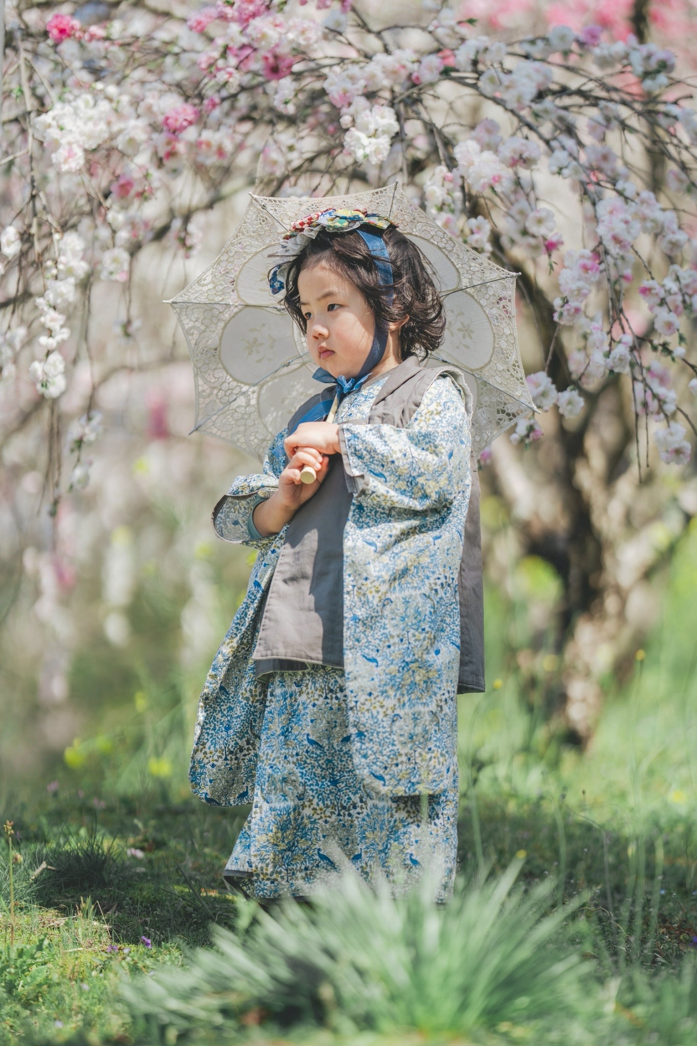 3歳 男の子 レンタル着物「10泊11日」753(Blueリバティ)