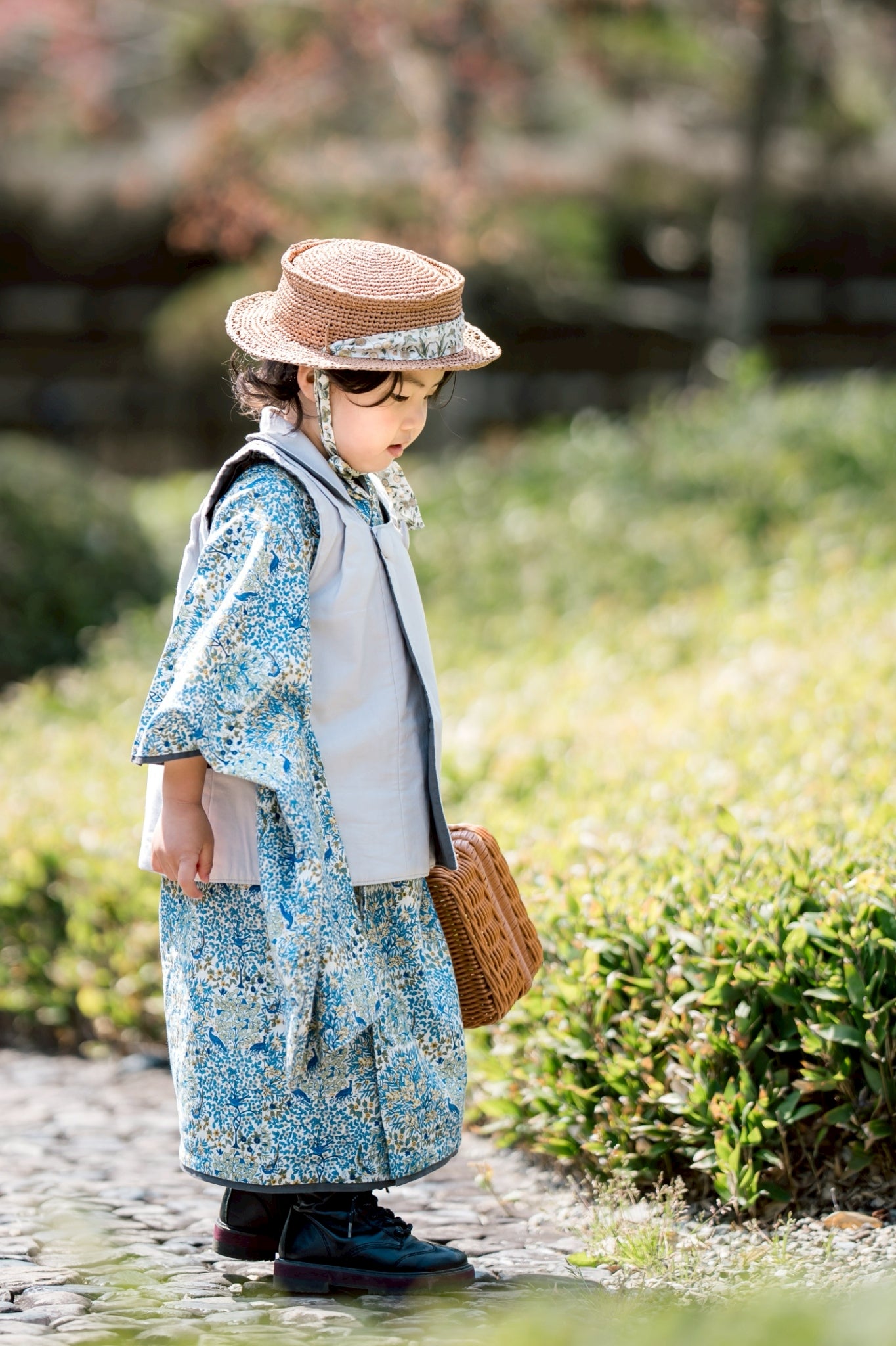 3歳 男の子 レンタル着物「10泊11日」753(Blueリバティ)