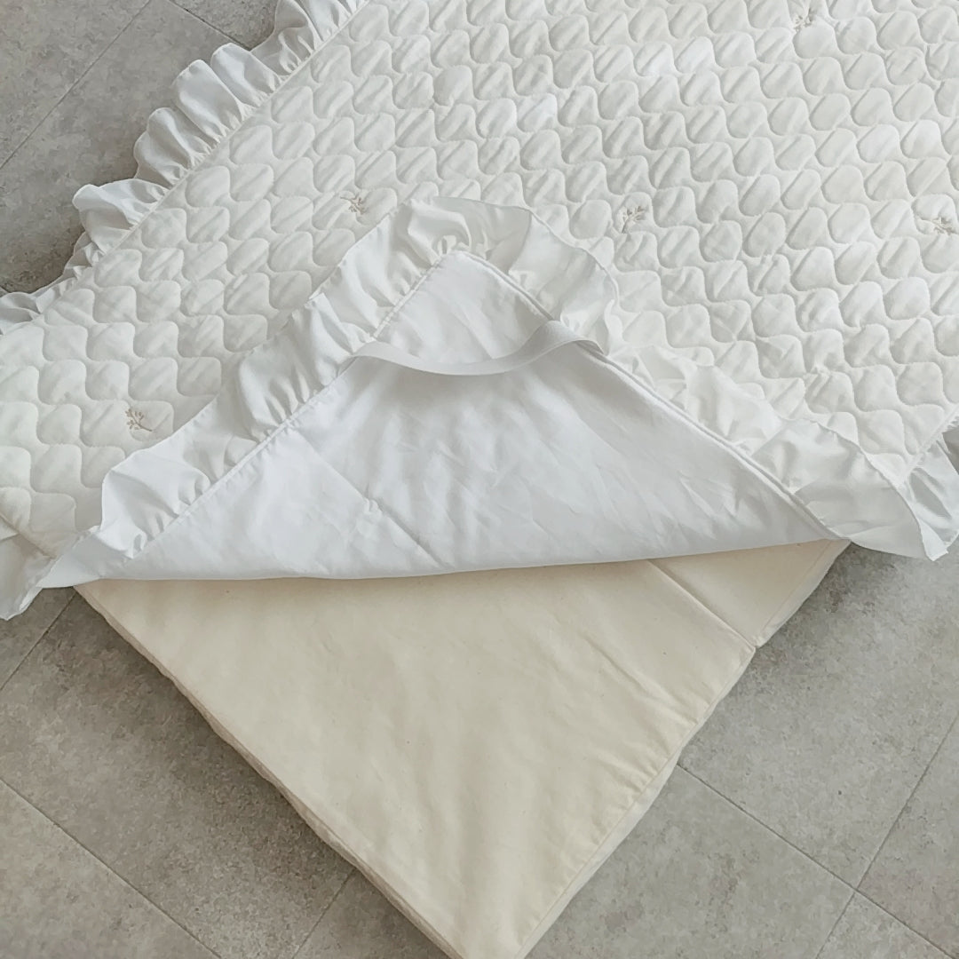 天然素材 キルトガーゼ ベビー布団 折りたたみ コンパクト 出産 里帰り 持ち運び ピクニック 保育園(布団単品)