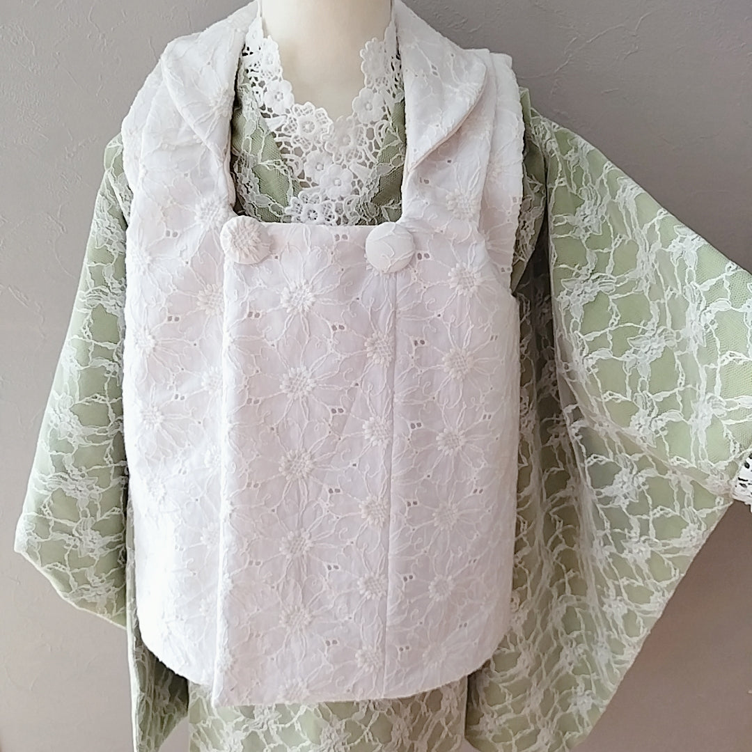 3歳 男の子 レンタル着物「10泊11日」753(Whiteレース)