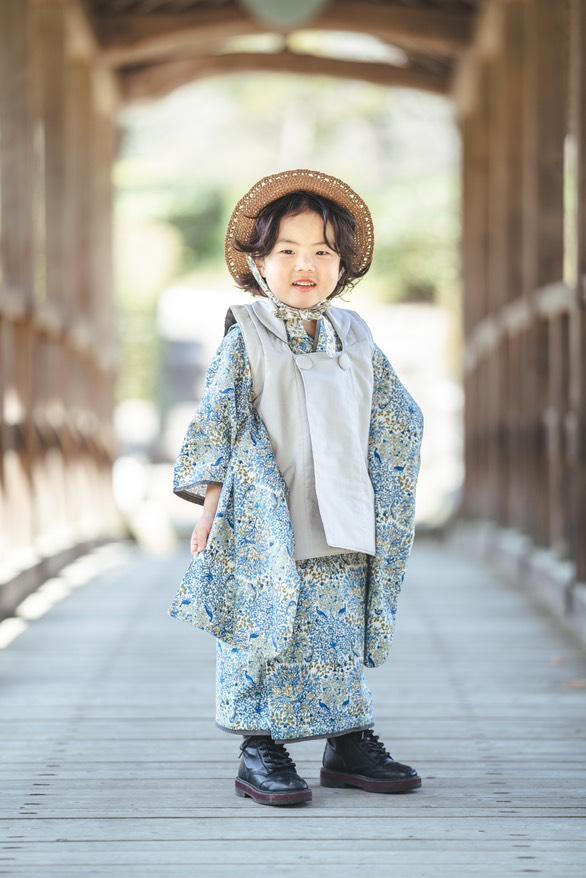 3歳 男の子 レンタル着物「10泊11日」753(Blueリバティ)