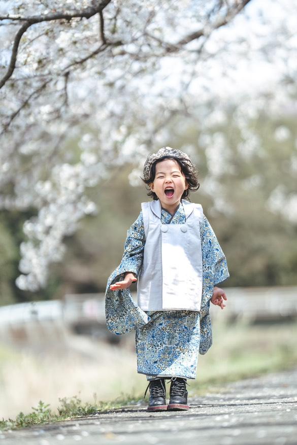 3歳 男の子 レンタル着物「10泊11日」753(Blueリバティ)