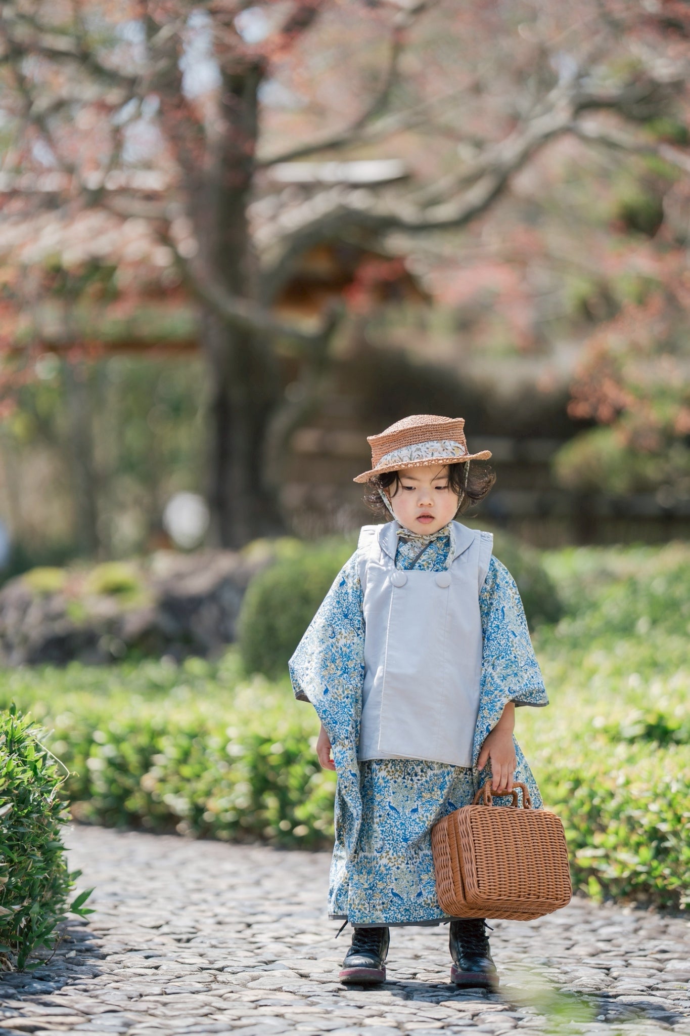 3歳 男の子 レンタル着物「10泊11日」753(Blueリバティ)