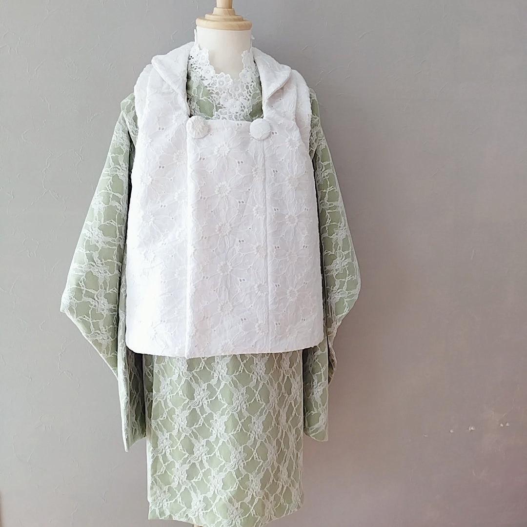 3歳 男の子 レンタル着物「10泊11日」753(Whiteレース)