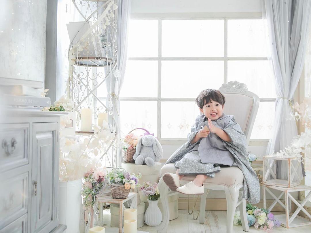 3歳 男の子 レンタル着物「10泊11日」753(Greyリバティ)