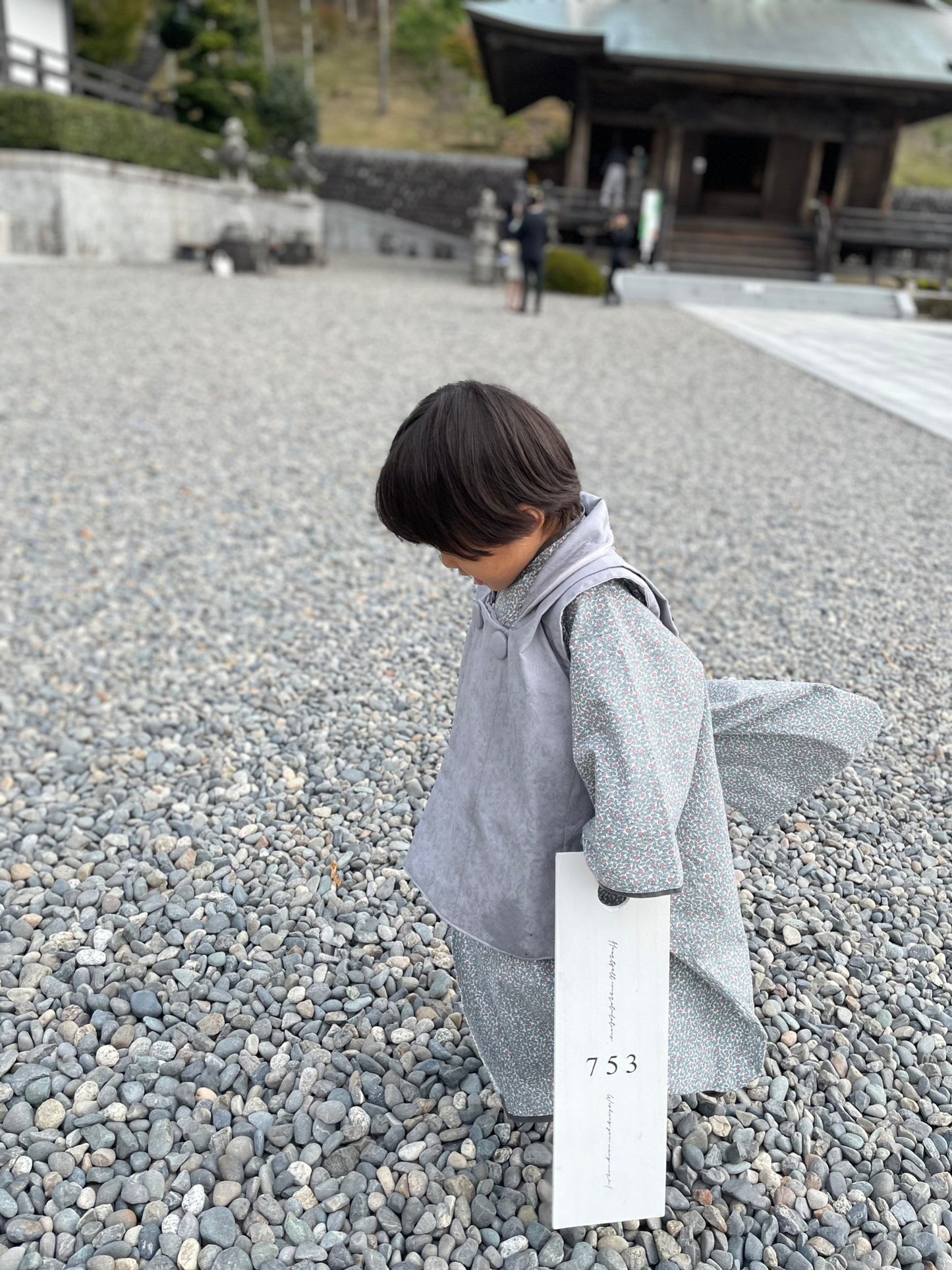 3歳 男の子 レンタル着物「10泊11日」753(Greyリバティ)