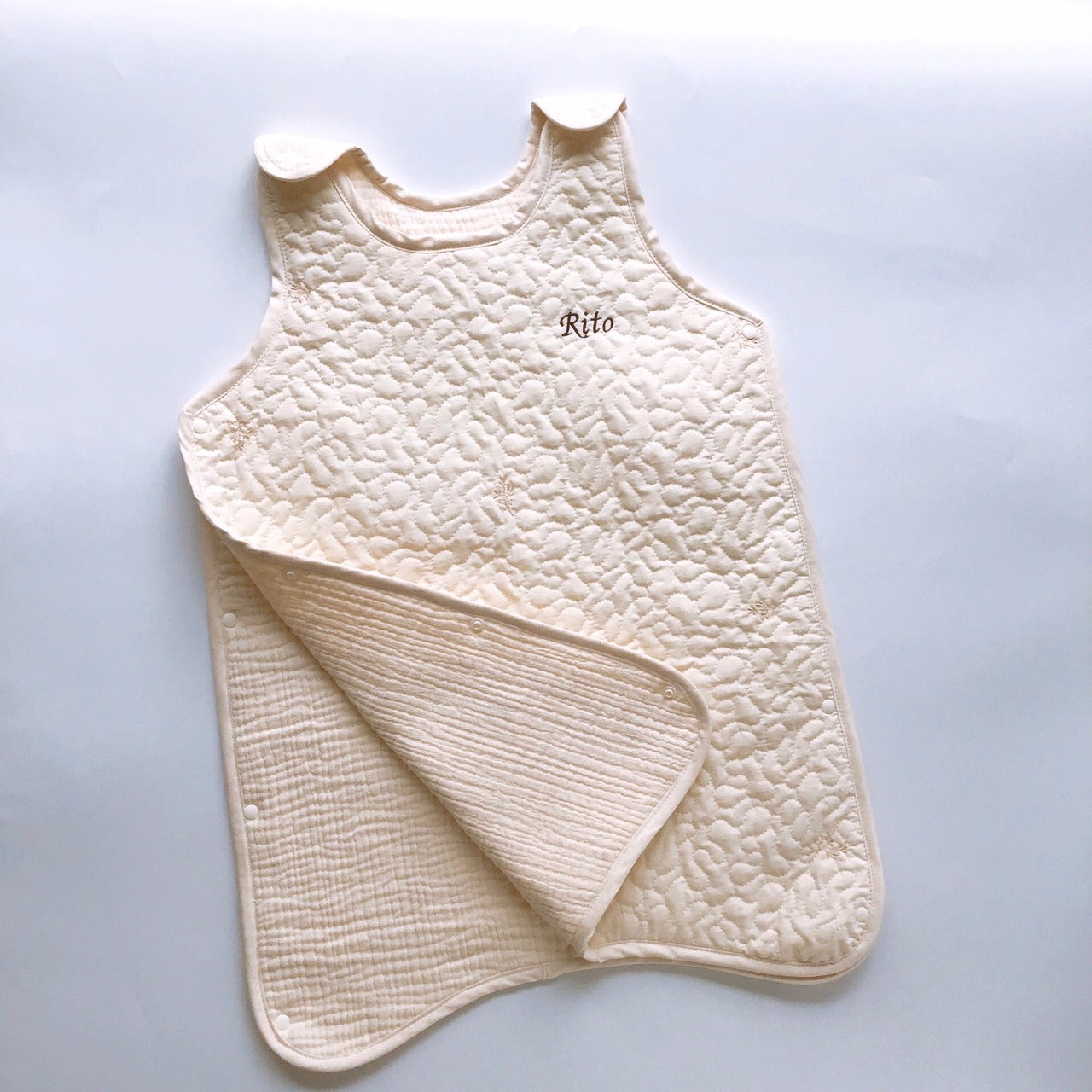 出産祝い 名入れ イブル ベビースリーパー  6重ガーゼ ベスト型  綿100% 日本製