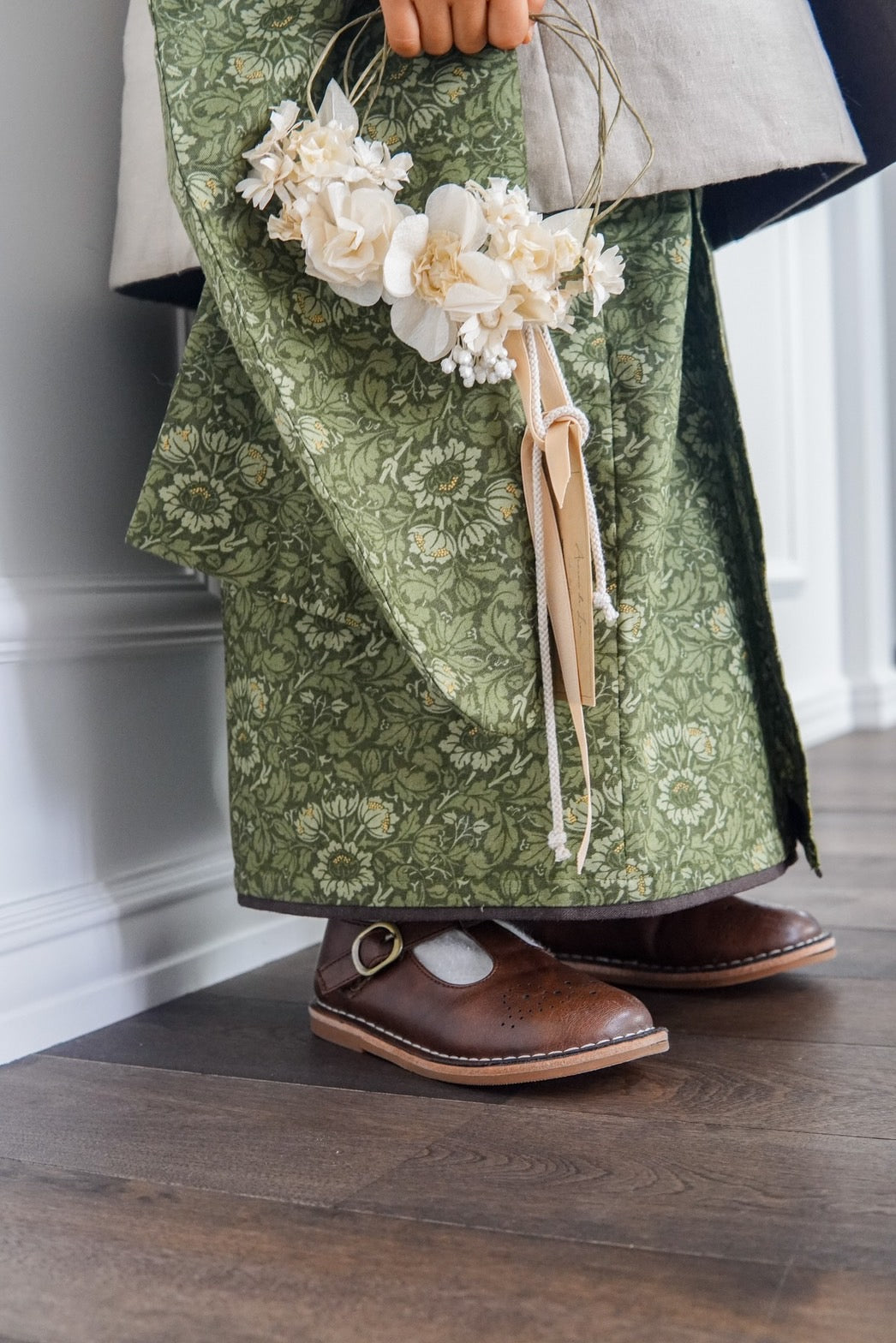 3歳 男の子 レンタル着物「10泊11日」753 リバーシブル被布(Greenモリス)