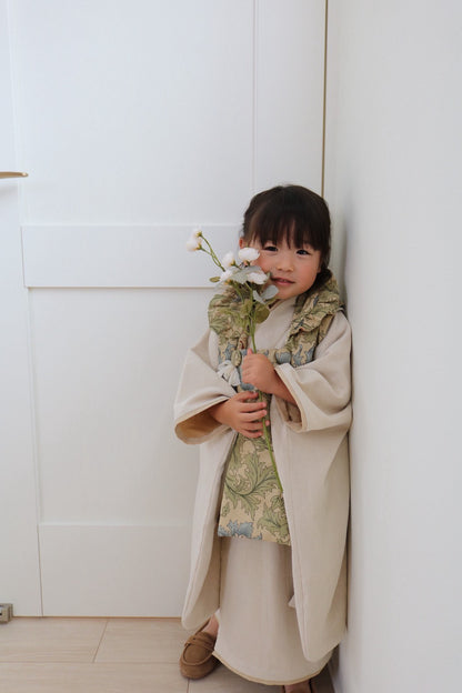 3歳 女の子 レンタル着物「10泊11日」753 リバーシブル被布（シフォン）