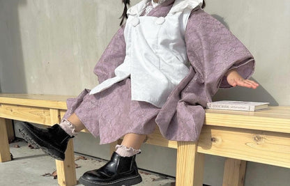 3歳 女の子 レンタル着物「10泊11日」753 リバーシブル被布（レースローズ）