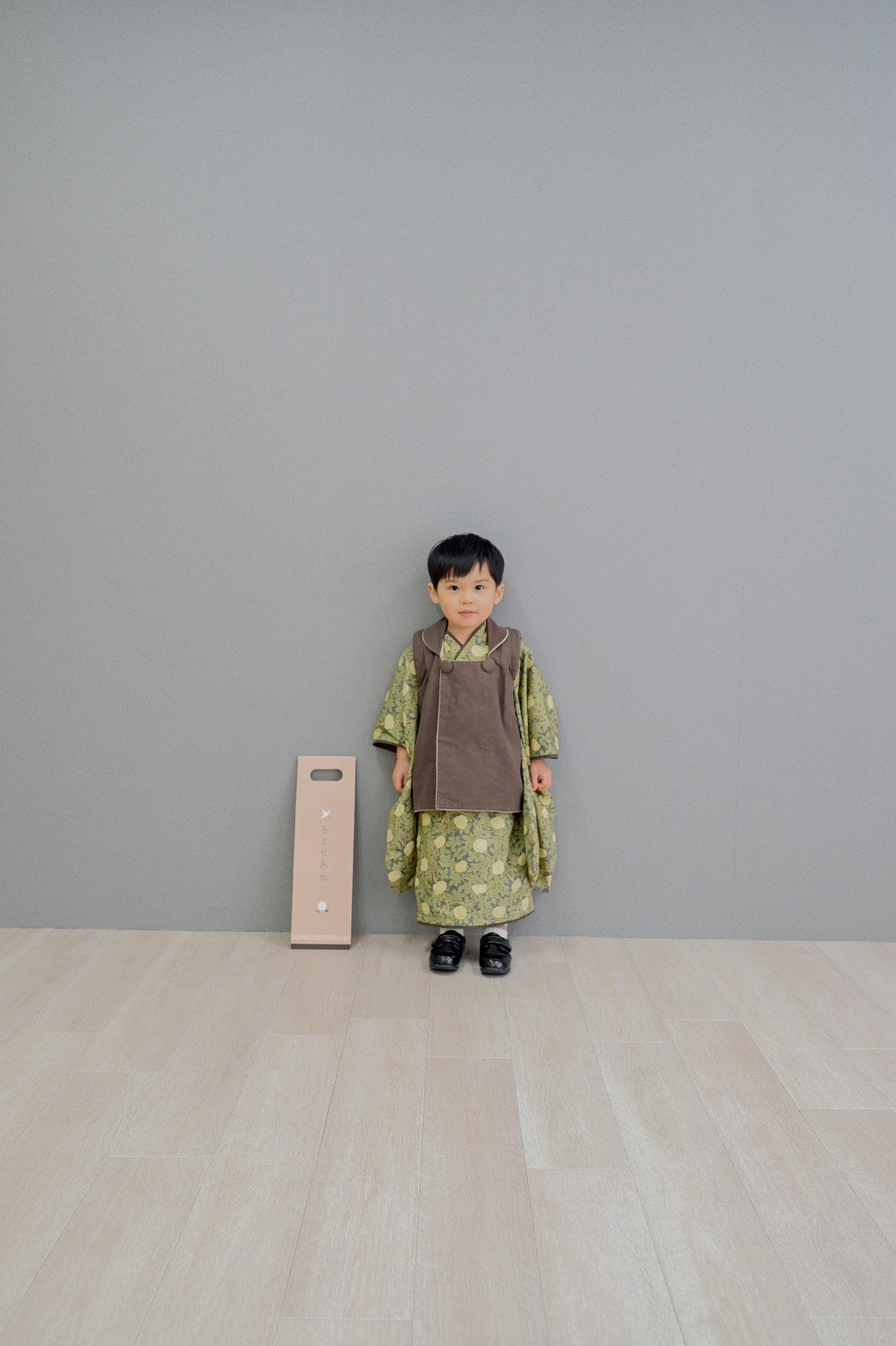 モリス柄 子供着物&リバーシブル被布 七五三 3歳 男の子 753 キッズ 浴衣