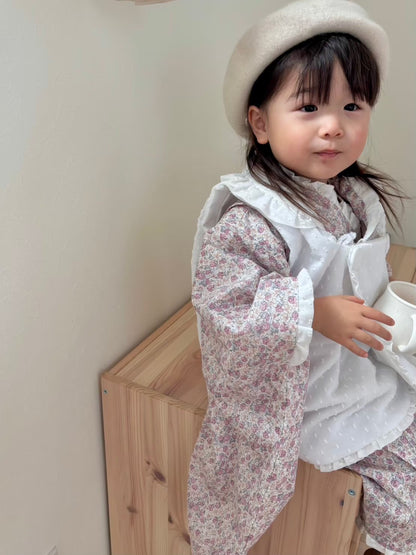 3歳 女の子 レンタル着物「10泊11日」753 リバーシブル被布（リバティ苺柄）