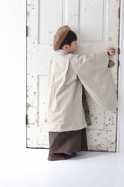 (erika様専用) 3歳 5歳 男の子 レンタル着物「10泊11日」753 リバーシブル被布（Brownモリス）