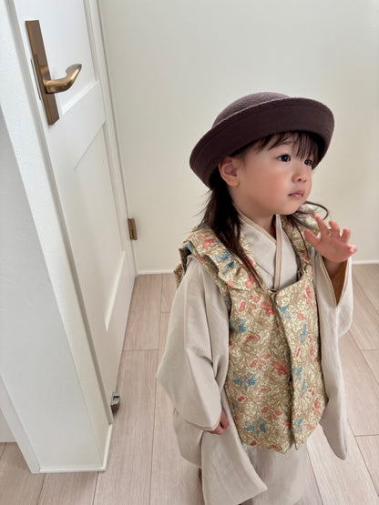 3歳 女の子 レンタル着物「10泊11日」753 リバーシブル被布（シフォン）