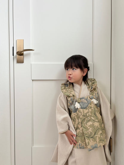 3歳 女の子 レンタル着物「10泊11日」753 リバーシブル被布（シフォン）