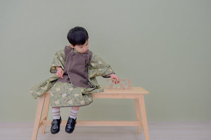 モリス柄 子供着物&リバーシブル被布 七五三 3歳 男の子 753 キッズ 浴衣